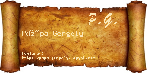 Pápa Gergely névjegykártya