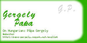 gergely papa business card